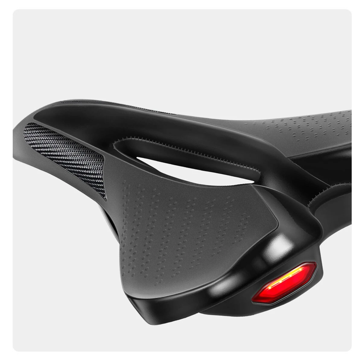 (image for) Road Bike Saddle MTB Bicycle Seat With Mountain Cycling Racing Warning Taillight USB Charging PU Breathable Soft Seat Cushion
